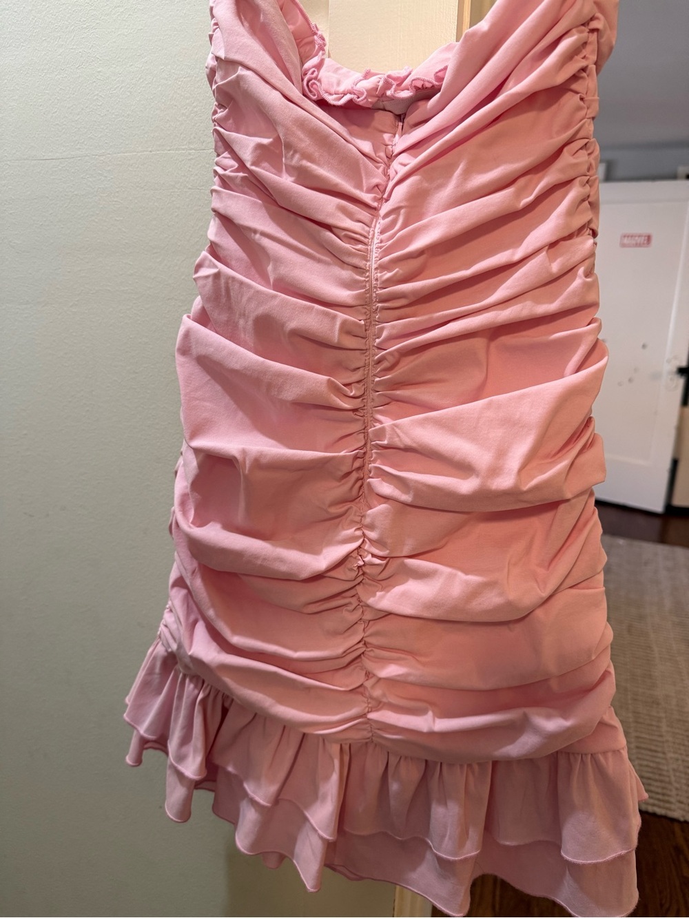 Pink Hello Molly Ruched Ruffle Dress - Picture 2 of 3